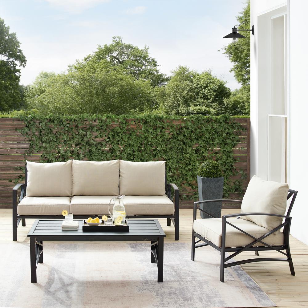 Kaplan 3Pc Outdoor Sofa Patio Furniture Set - Sofa, Arm Chair, & Coffee Table. Picture 5