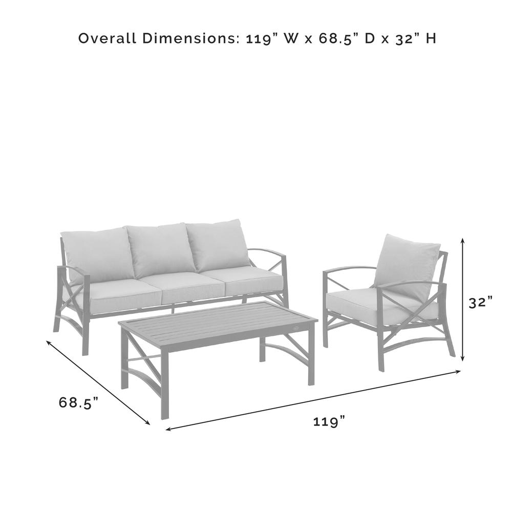 Kaplan 3Pc Outdoor Sofa Patio Furniture Set - Sofa, Arm Chair, & Coffee Table. Picture 14