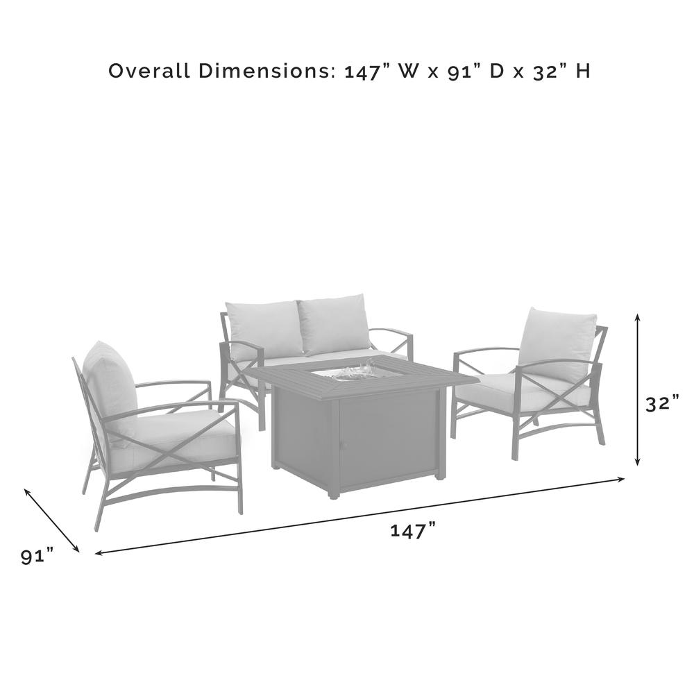 Kaplan 4Pc Outdoor Loveseat Set W/ Fire Table. Picture 10