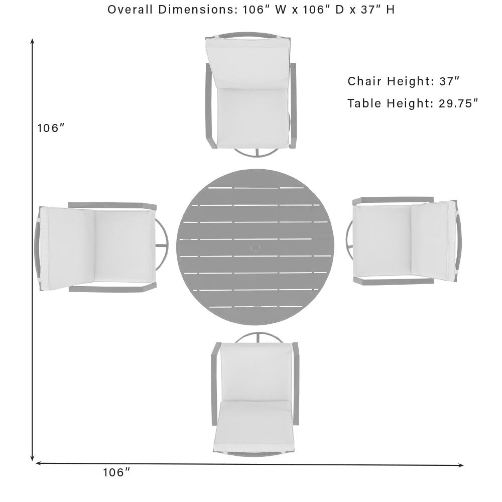 Kaplan 5Pc Round Outdoor Dining Set. Picture 8