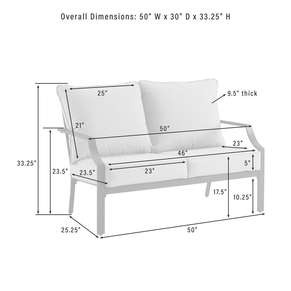Otto 4Pc Outdoor Loveseat Furniture Set, Loveseat, Coffee Table, & 2 Armchairs. Picture 15