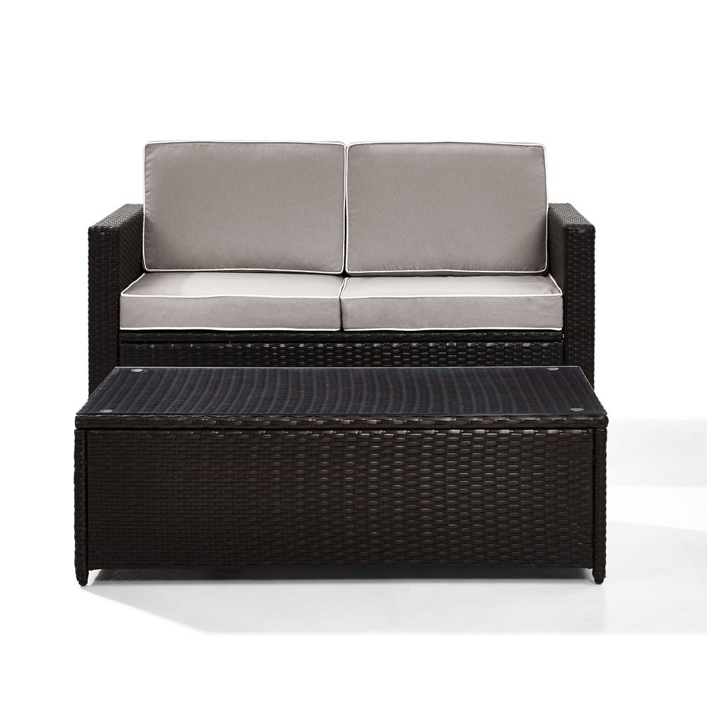 Palm Harbor 2Pc Outdoor Loveseat Patio Furniture Set, Loveseat & Coffee Table. Picture 4