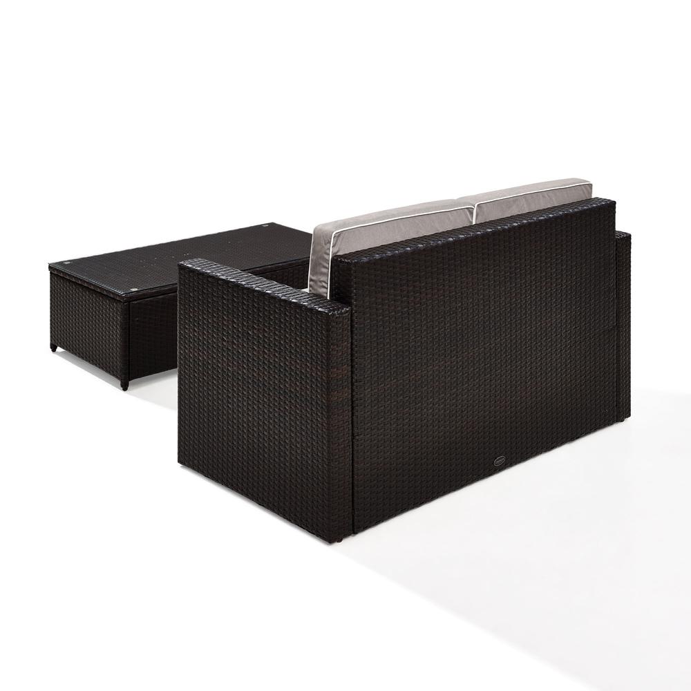 Palm Harbor 2Pc Outdoor Loveseat Patio Furniture Set, Loveseat & Coffee Table. Picture 5