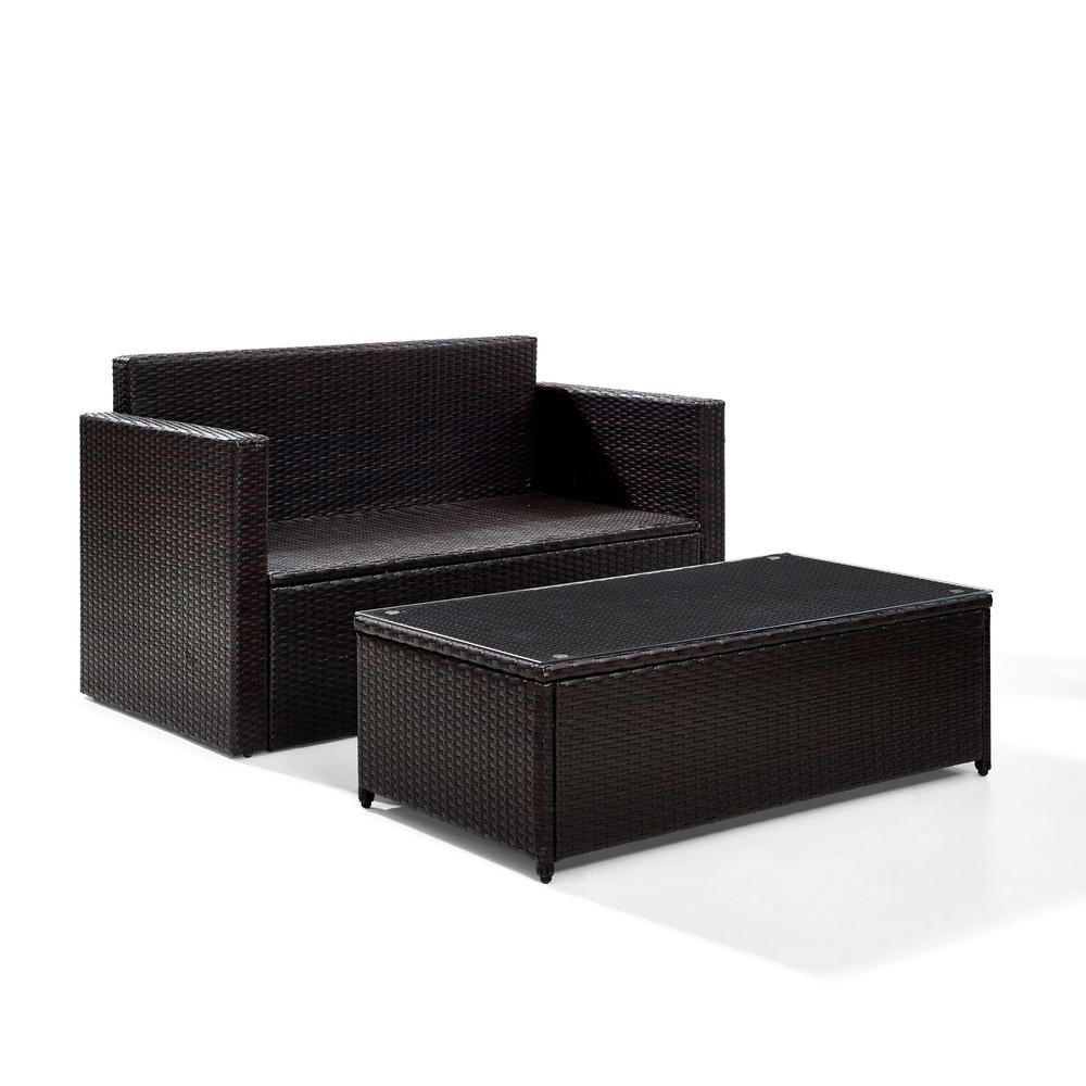 Palm Harbor 2Pc Outdoor Loveseat Patio Furniture Set, Loveseat & Coffee Table. Picture 6