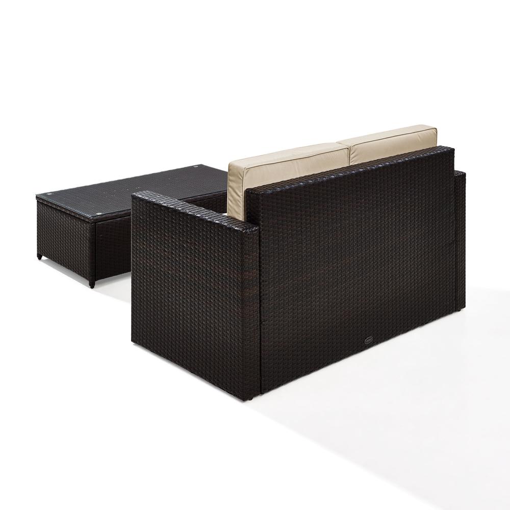 Palm Harbor 2Pc Outdoor Loveseat Patio Furniture Set, Loveseat & Coffee Table. Picture 4
