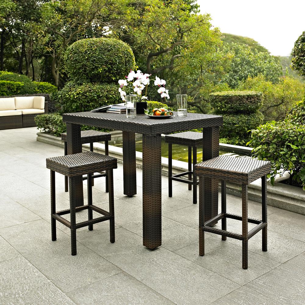 Palm Harbor 5Pc Counter Height Wicker Outdoor Dining Set. Picture 2