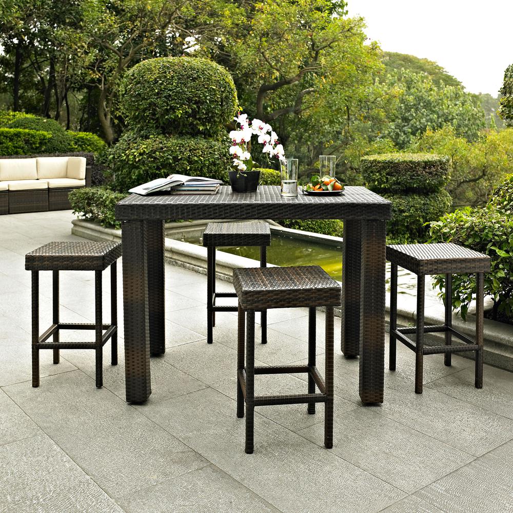 Palm Harbor 5Pc Counter Height Wicker Outdoor Dining Set. Picture 3