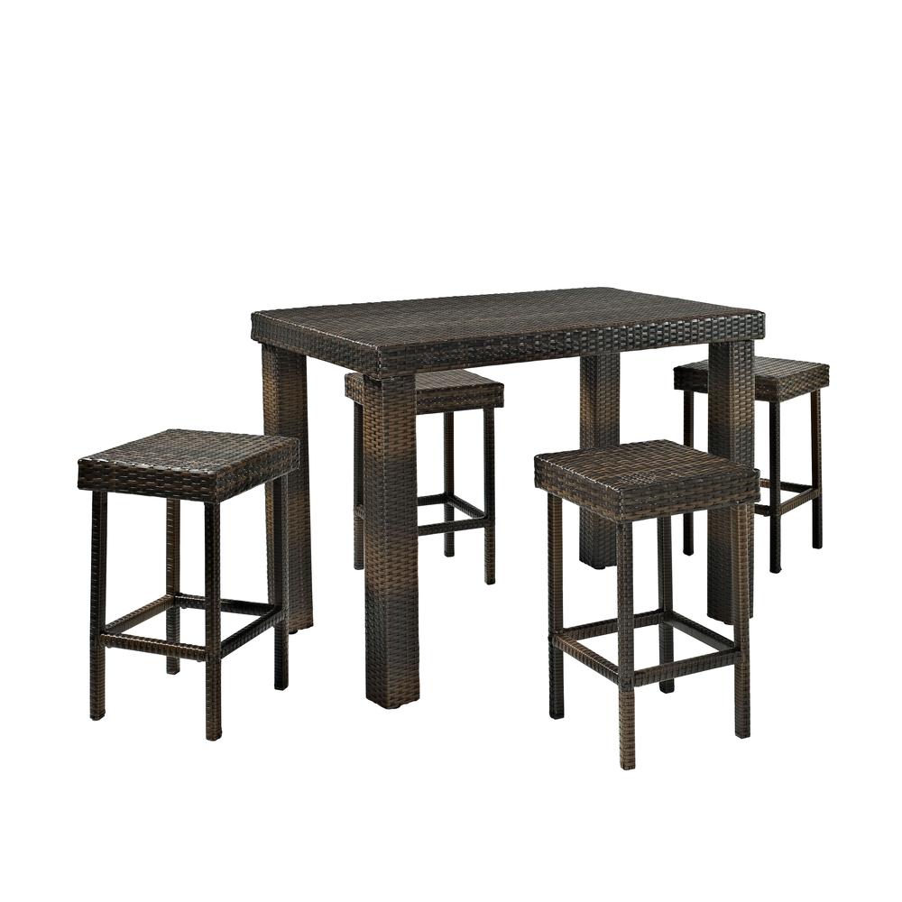 Palm Harbor 5Pc Counter Height Wicker Outdoor Dining Set. Picture 1