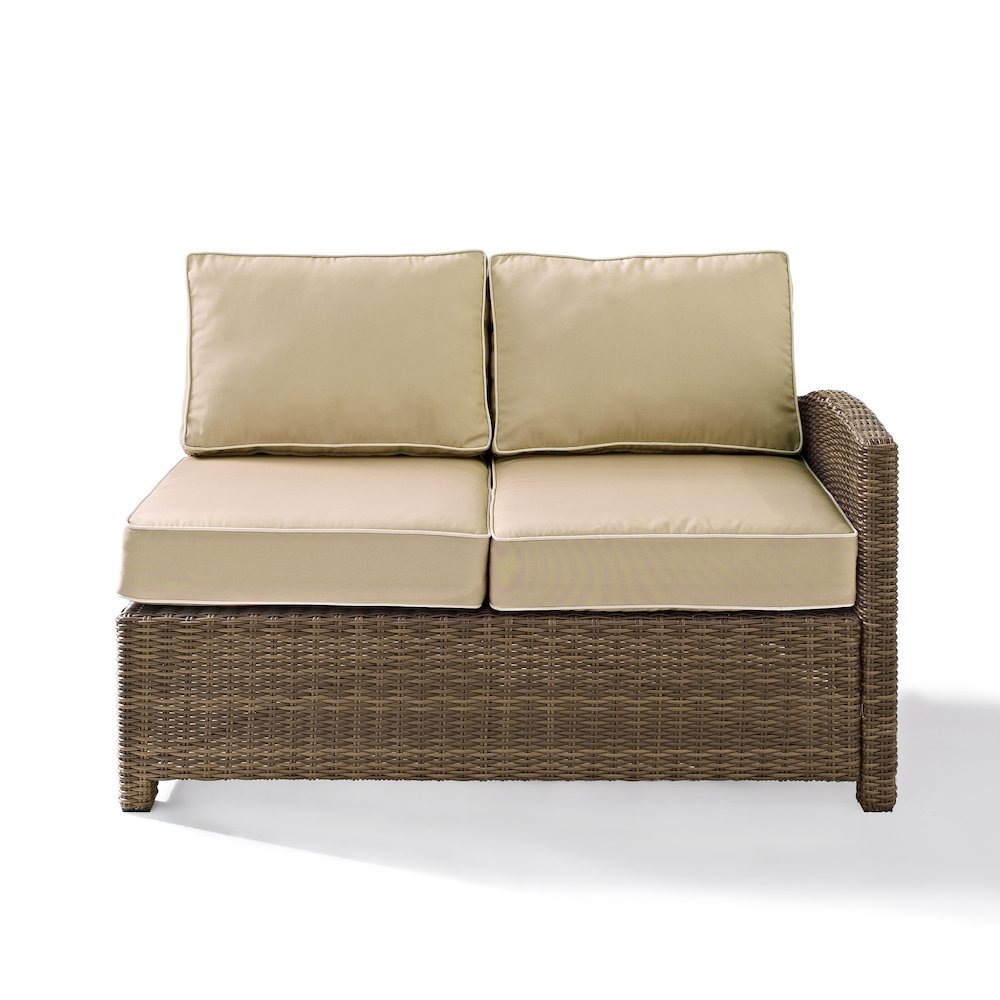 Bradenton Wicker Outdoor Sectional Right Side Loveseat. Picture 1