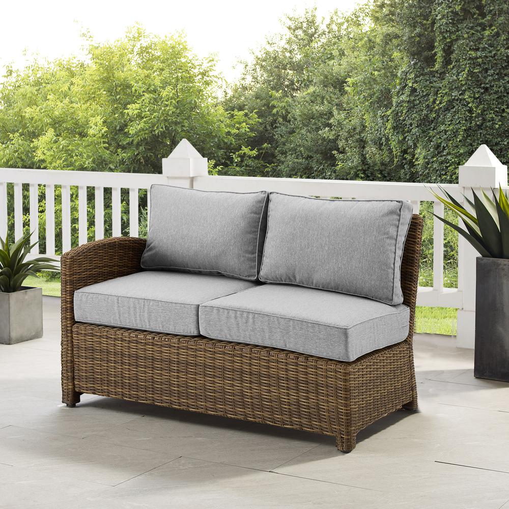 Bradenton Wicker Outdoor Sectional Left Side Loveseat. Picture 8