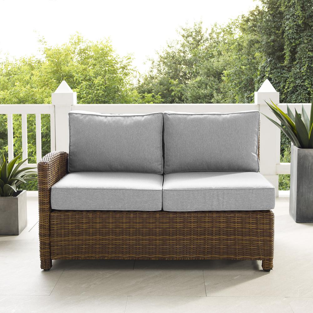 Bradenton Wicker Outdoor Sectional Left Side Loveseat. Picture 4