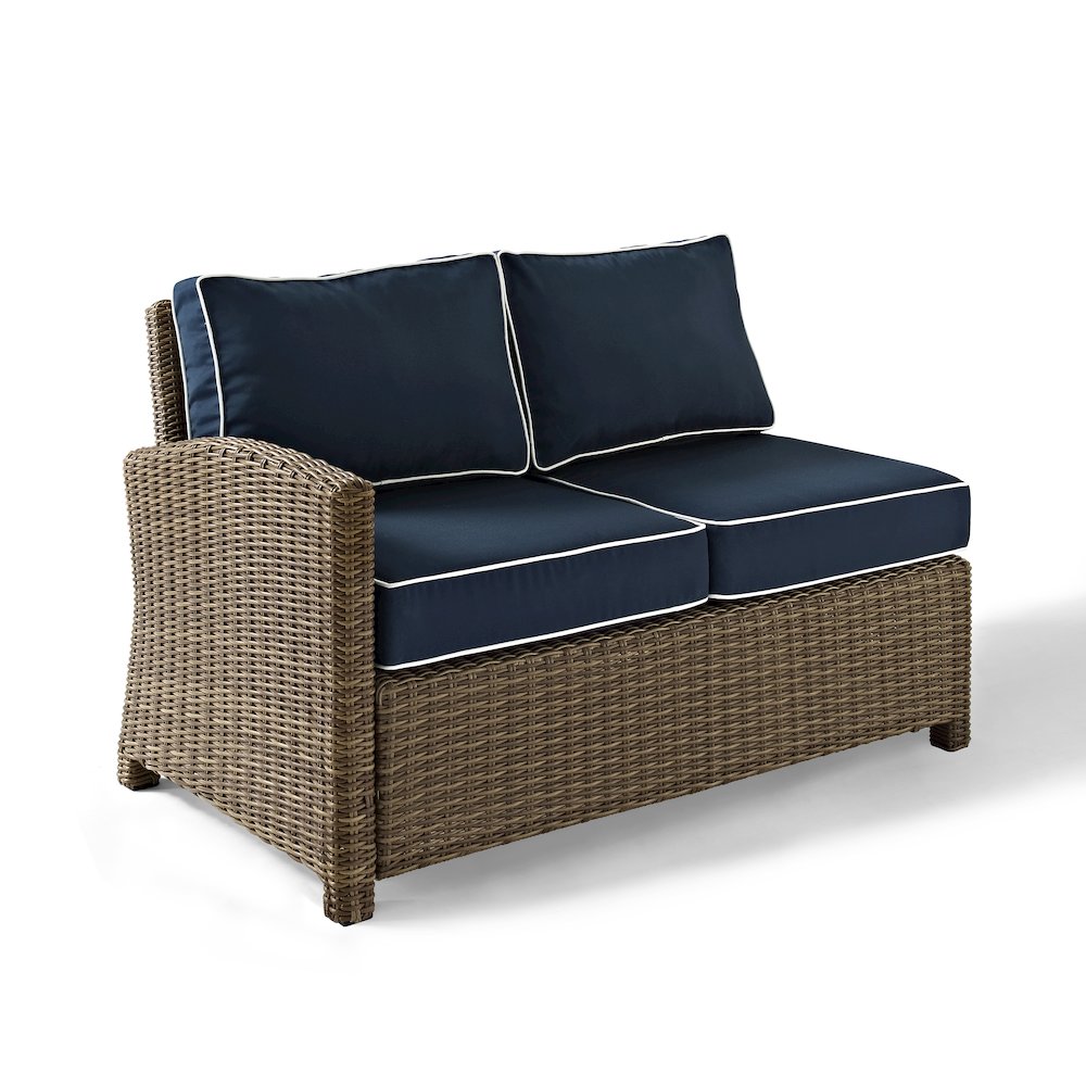 Bradenton Wicker Outdoor Sectional Left Side Loveseat. Picture 1