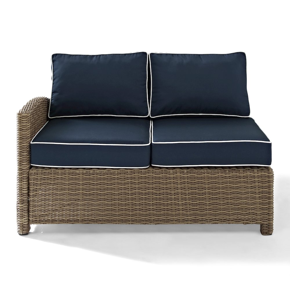 Bradenton Wicker Outdoor Sectional Left Side Loveseat. Picture 2