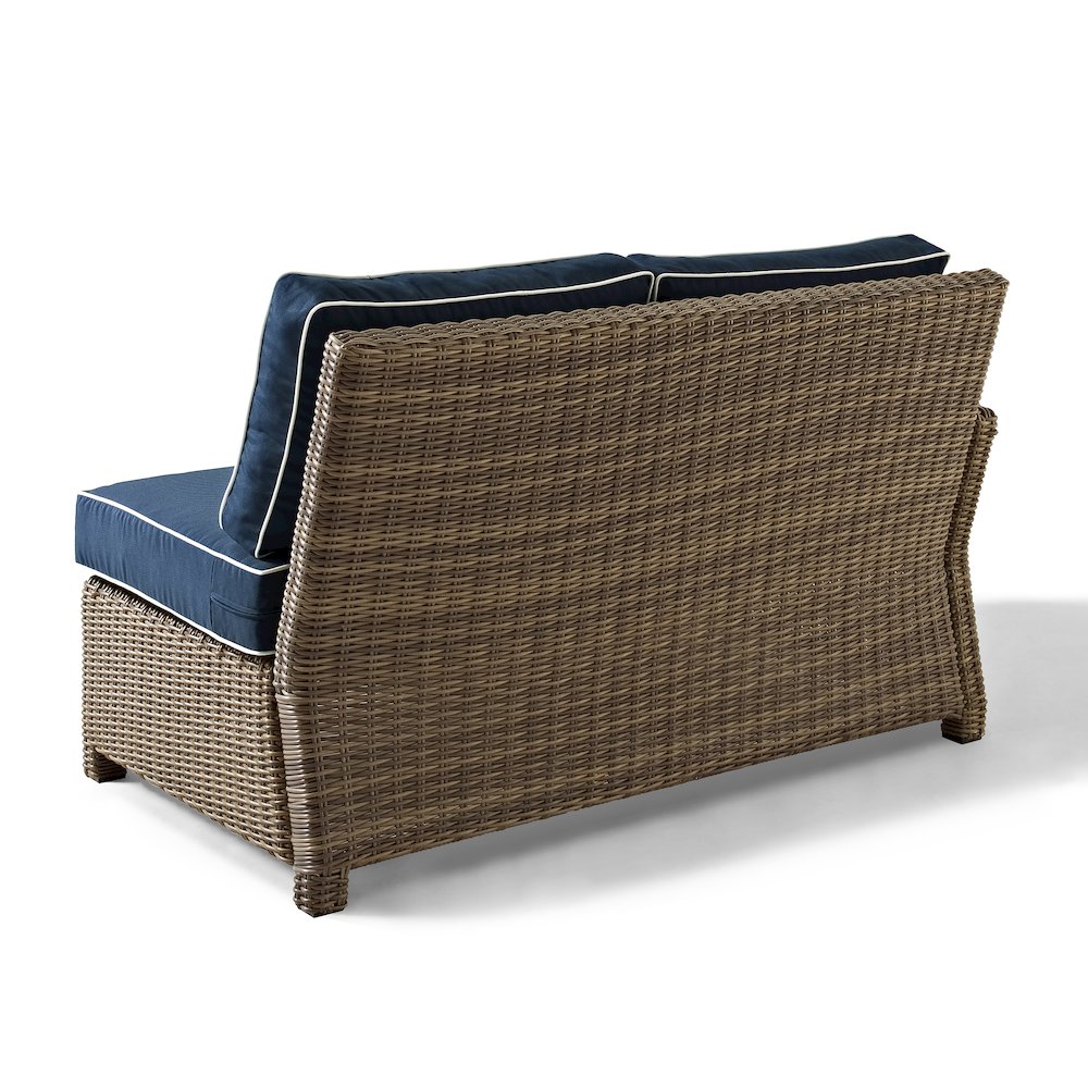 Bradenton Wicker Outdoor Sectional Left Side Loveseat. Picture 3