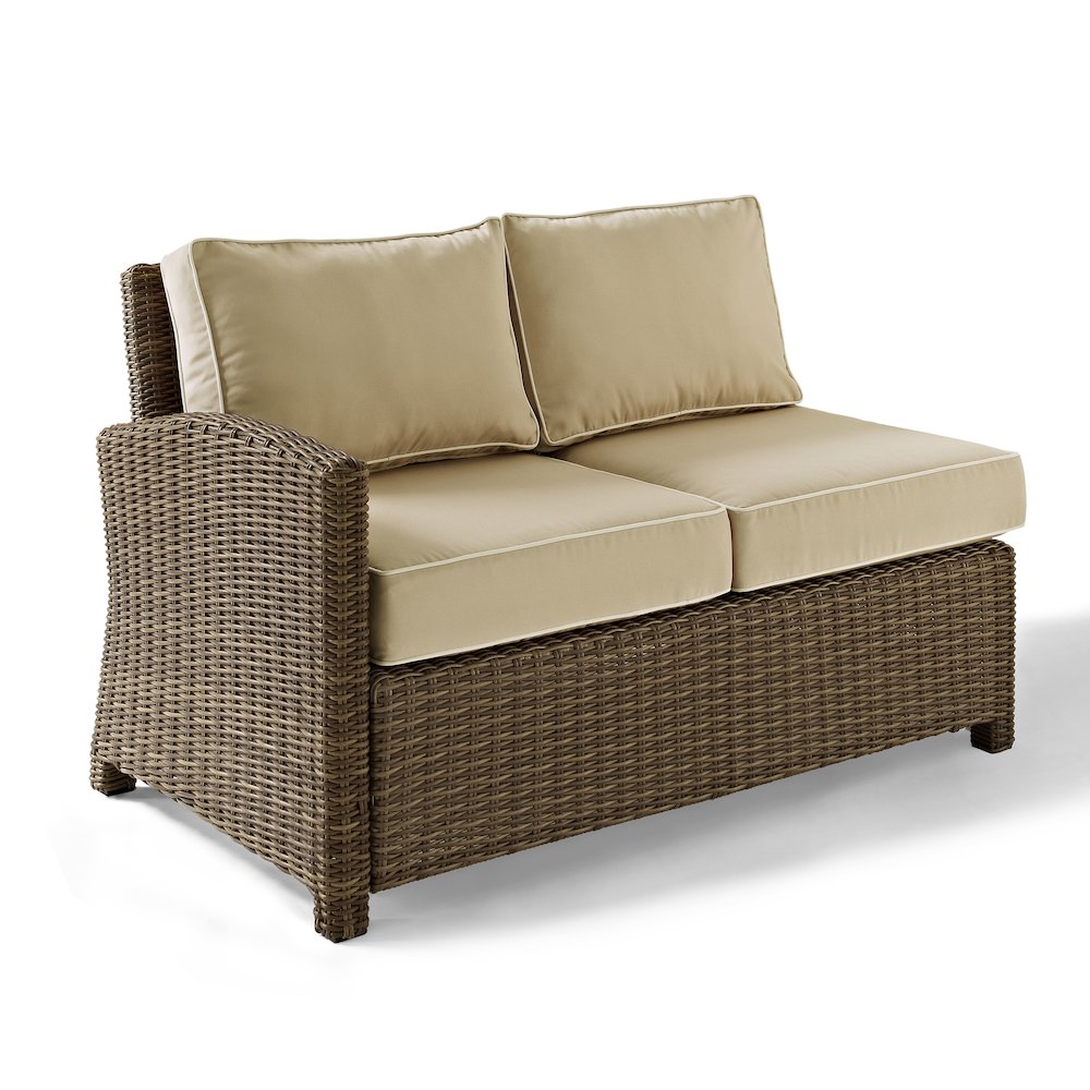 Bradenton Wicker Outdoor Sectional Left Side Loveseat. Picture 1