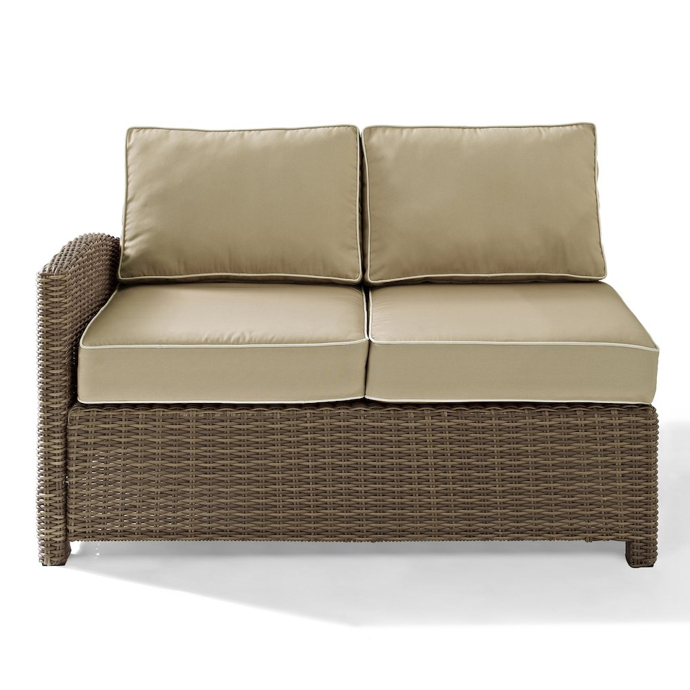 Bradenton Wicker Outdoor Sectional Left Side Loveseat. Picture 2