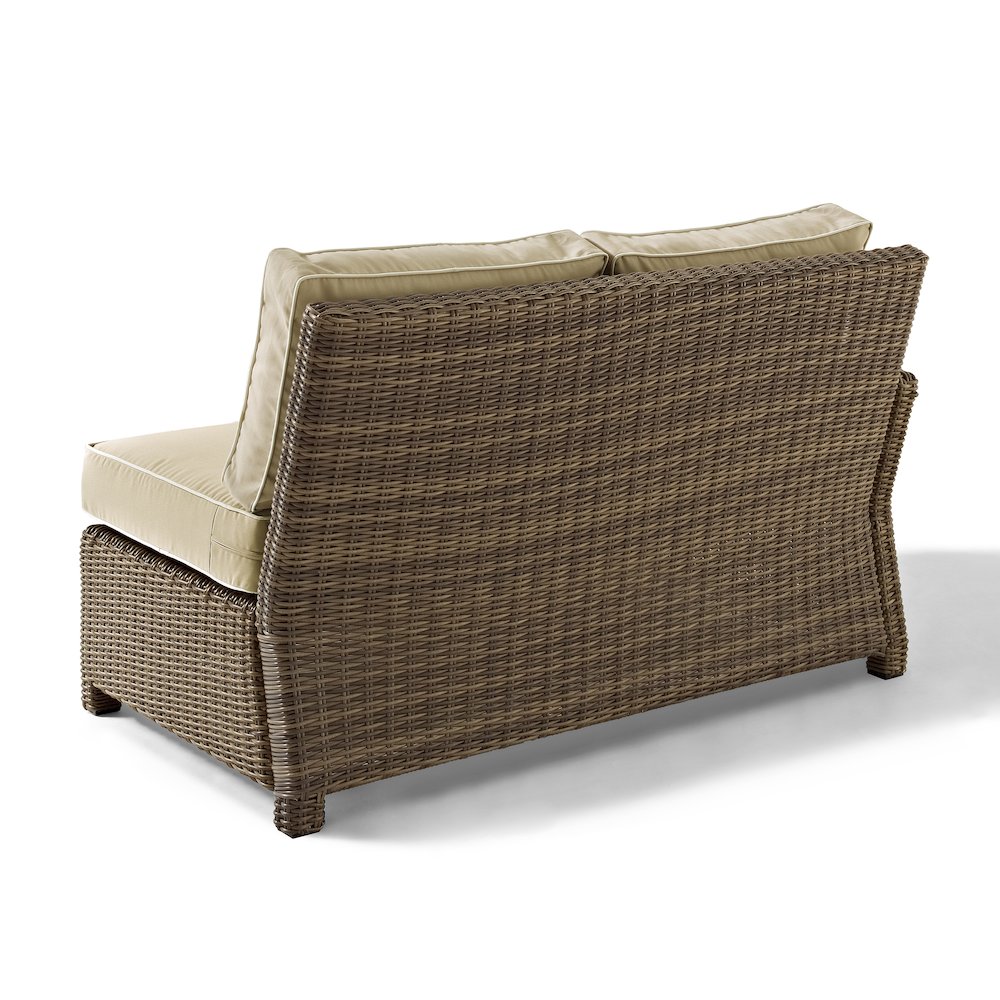 Bradenton Wicker Outdoor Sectional Left Side Loveseat. Picture 3