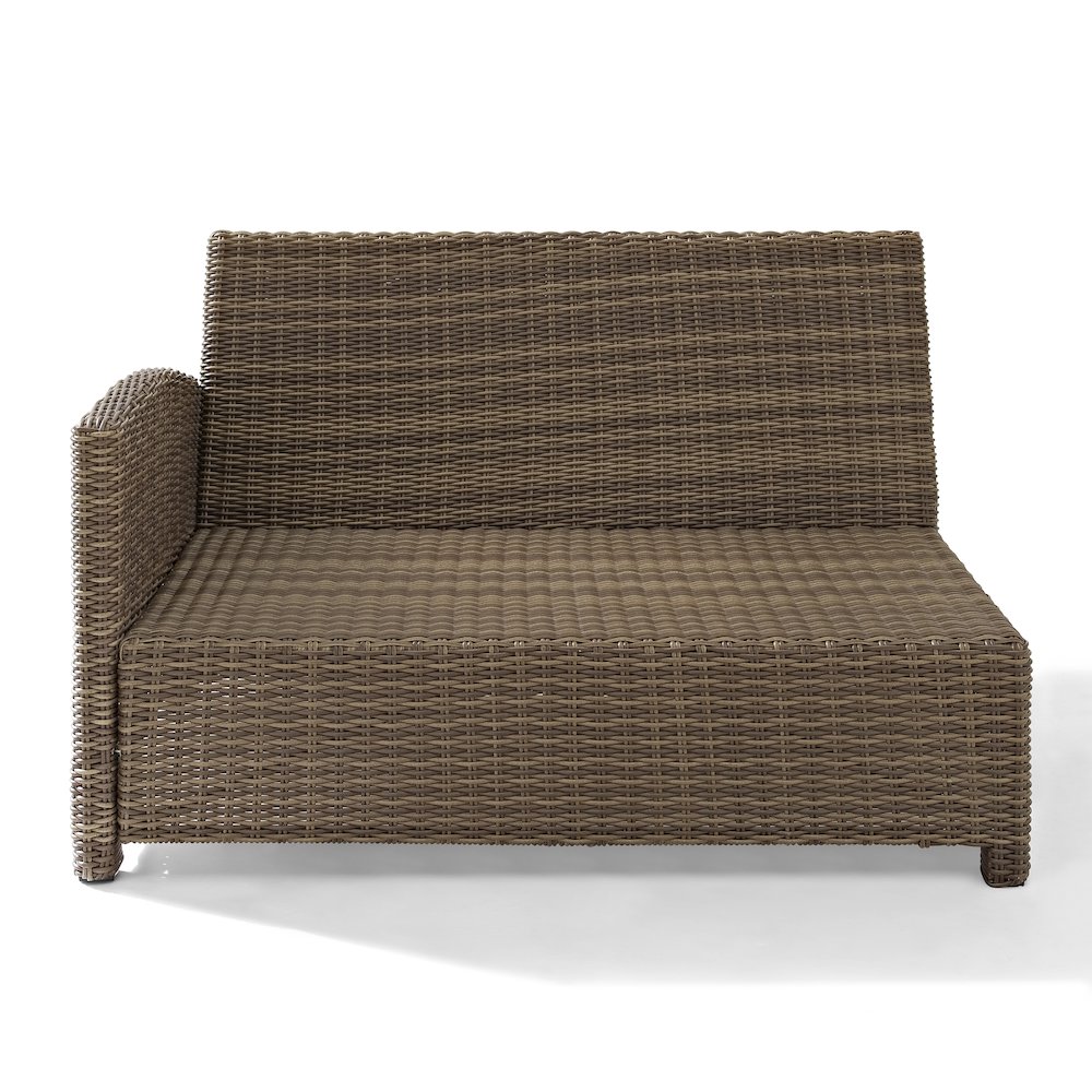 Bradenton Wicker Outdoor Sectional Left Side Loveseat. Picture 4