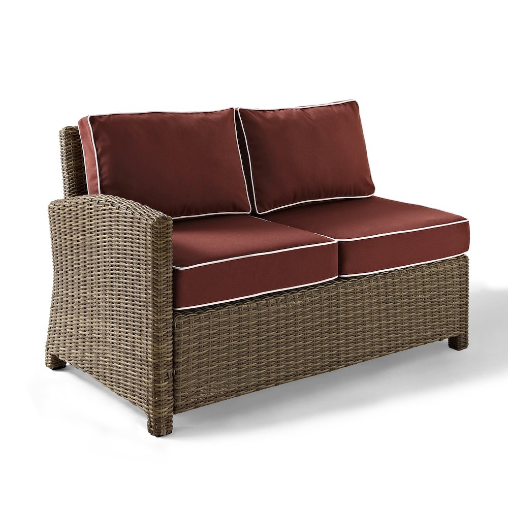 Bradenton Wicker Outdoor Sectional Left Side Loveseat. Picture 2