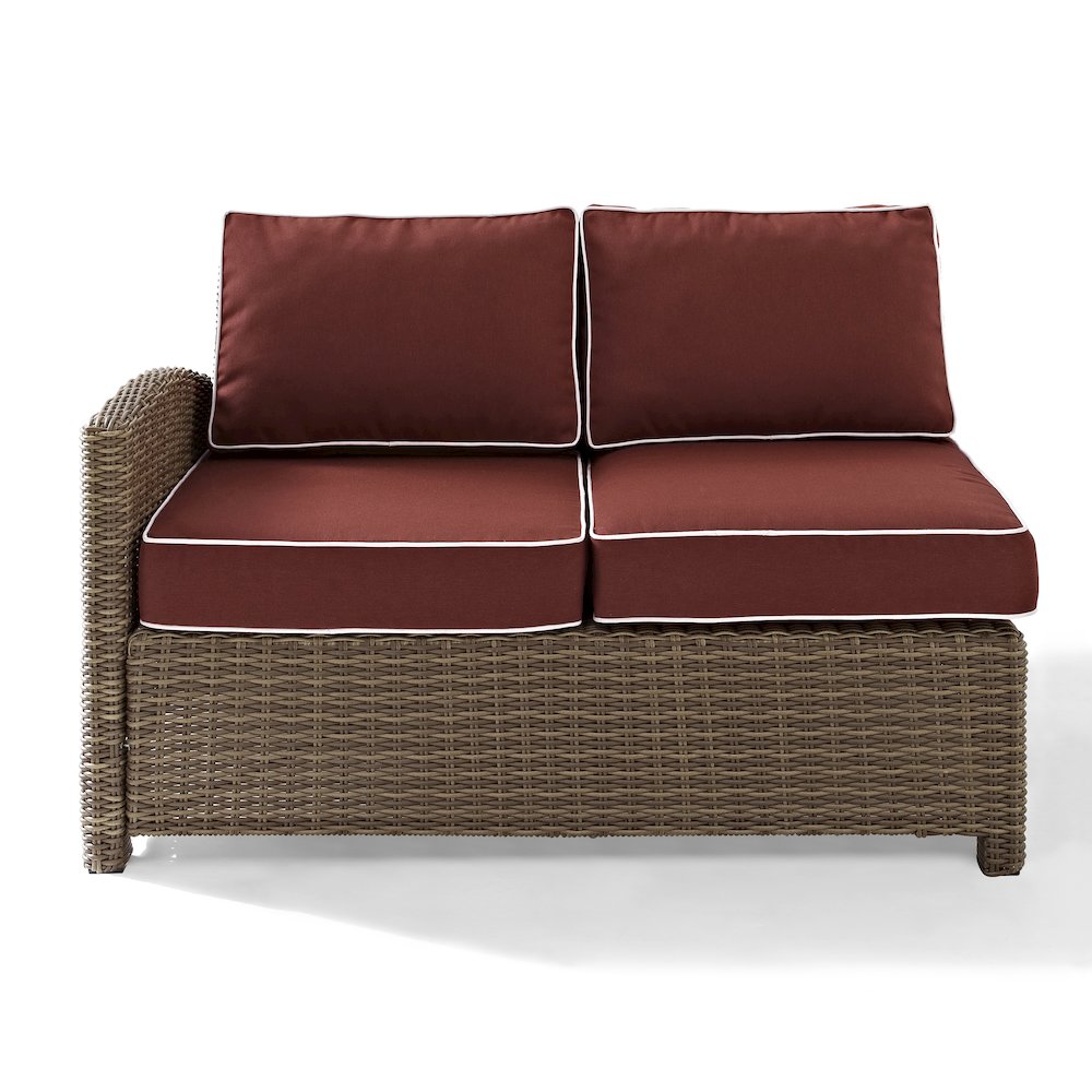 Bradenton Wicker Outdoor Sectional Left Side Loveseat. Picture 3