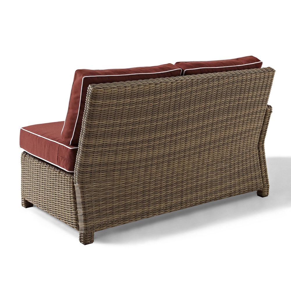 Bradenton Wicker Outdoor Sectional Left Side Loveseat. Picture 4