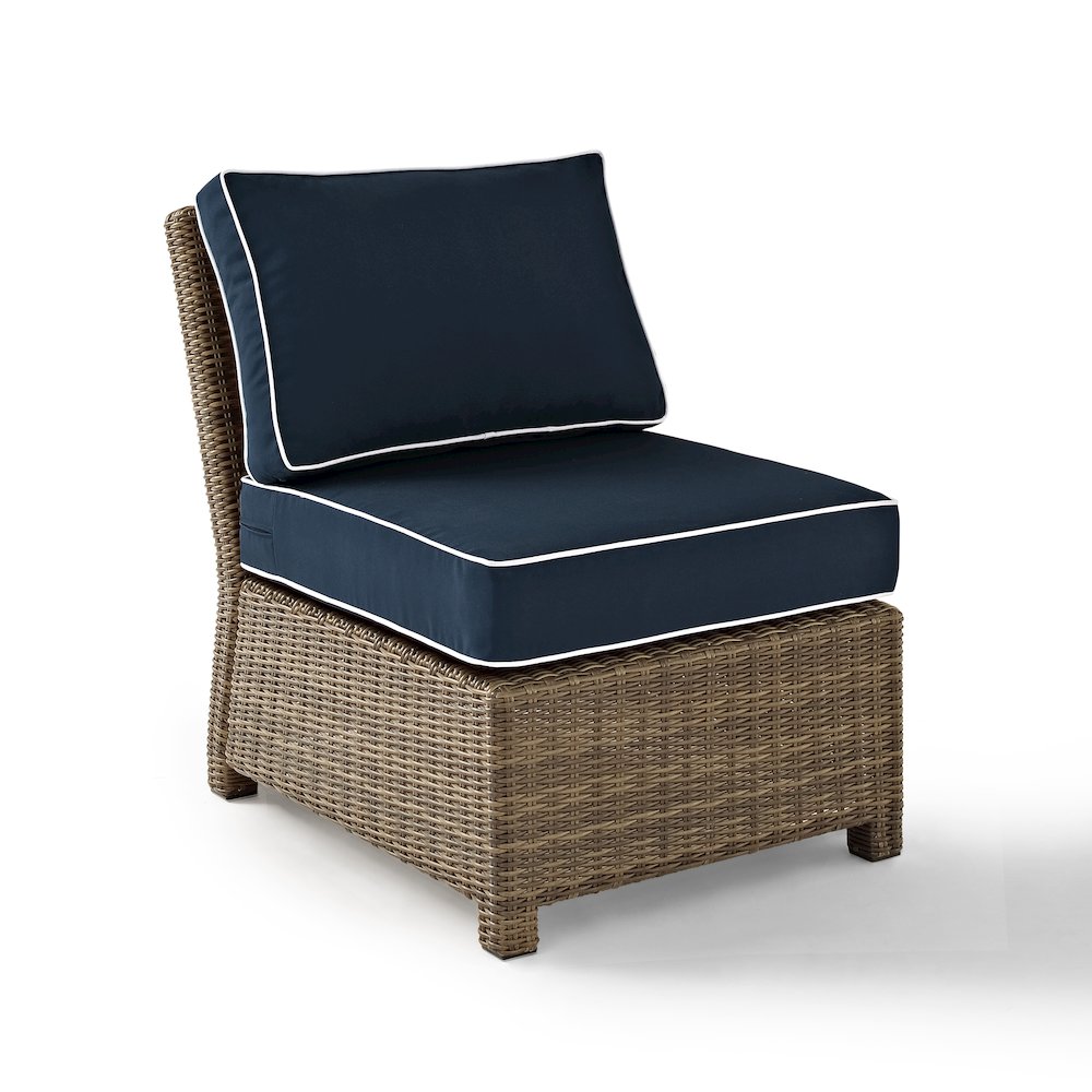 Bradenton Wicker Armless Outdoor Sectional Chair. Picture 1