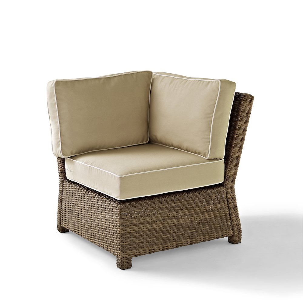 Bradenton Wicker Corner Outdoor Sectional Chair. Picture 1