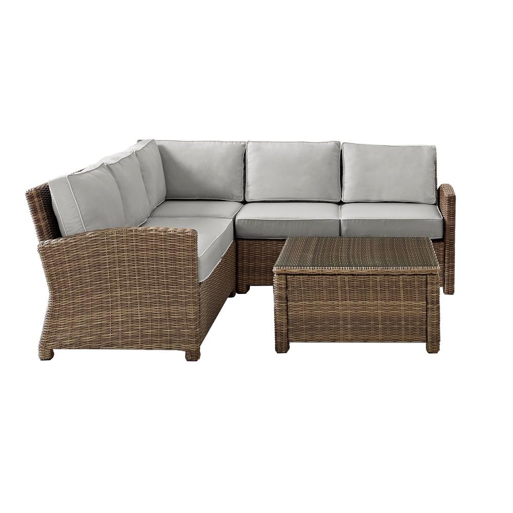 4Pc Outdoor Sectional Set, Right&Left Loveseat, Corner Chair, Coffee Table. Picture 4