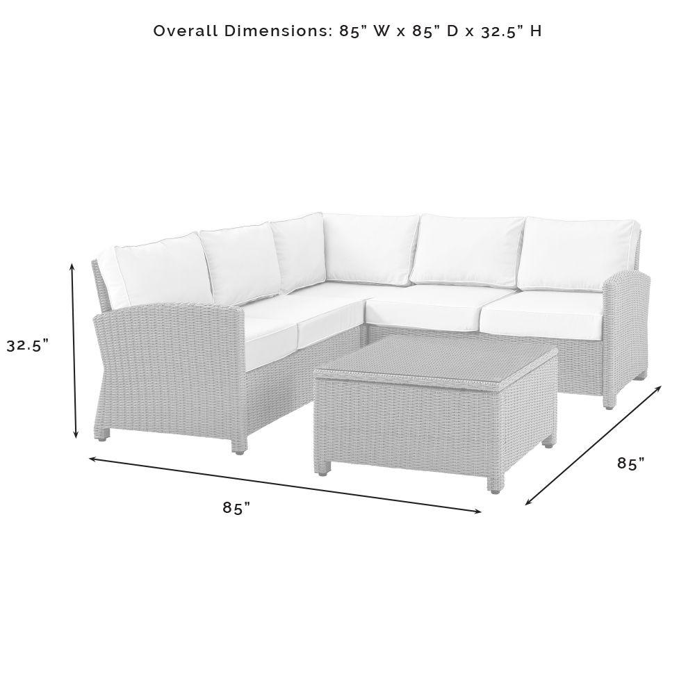 4Pc Outdoor Sectional Set, Right&Left Loveseat, Corner Chair, Coffee Table. Picture 10