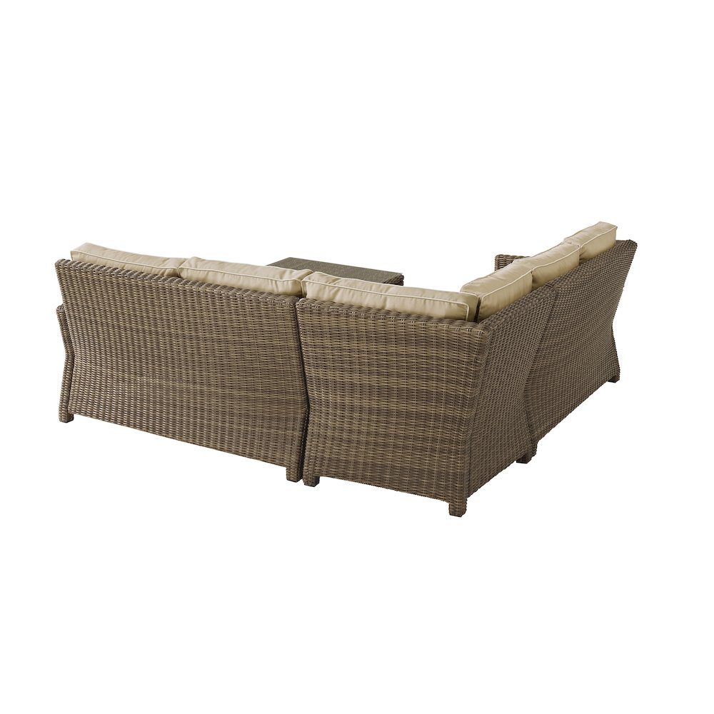 4Pc Outdoor Furniture Set, Right & Left Loveseat, Corner Chair, Coffee Table. Picture 9