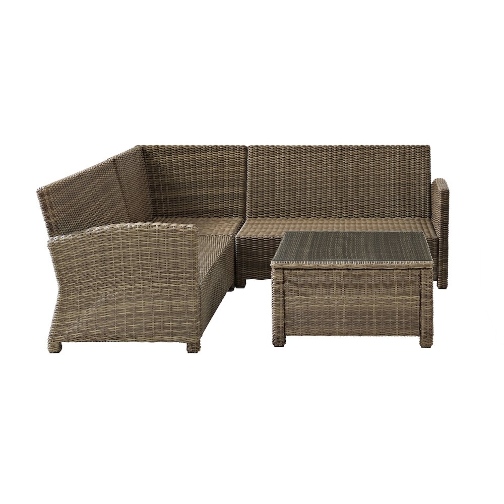 4Pc Outdoor Furniture Set, Right & Left Loveseat, Corner Chair, Coffee Table. Picture 15