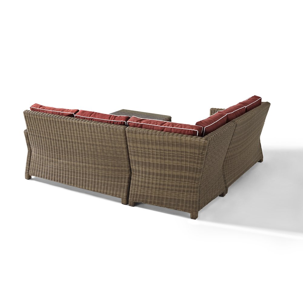 4Pc Outdoor Furniture Set, Right & Left Loveseat, Corner Chair, Coffee Table. Picture 3