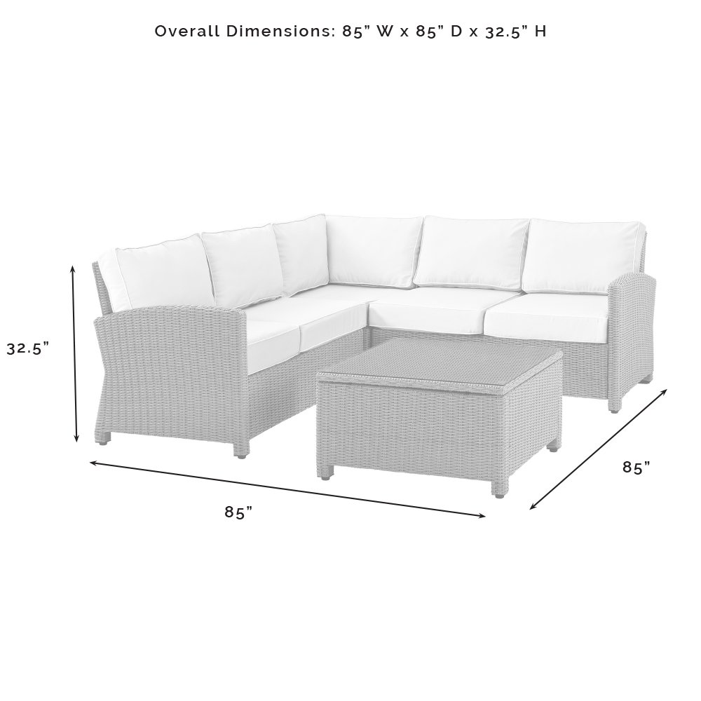 4Pc Outdoor Furniture Set, Right & Left Loveseat, Corner Chair, Coffee Table. Picture 10