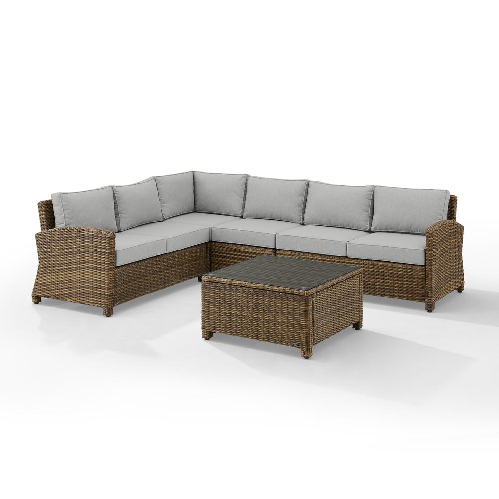 5Pc Outdoor Furniture Set,Left&Right Loveseat, Corner&Center Chair, Coffee Table. Picture 6
