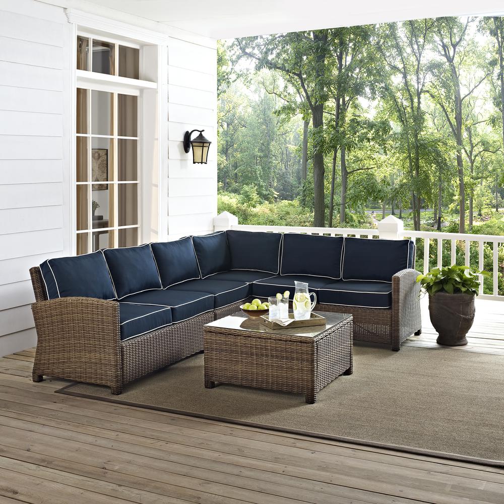 Bradenton 5Pc Wicker Outdoor Sectional Patio Furniture Set. Picture 25