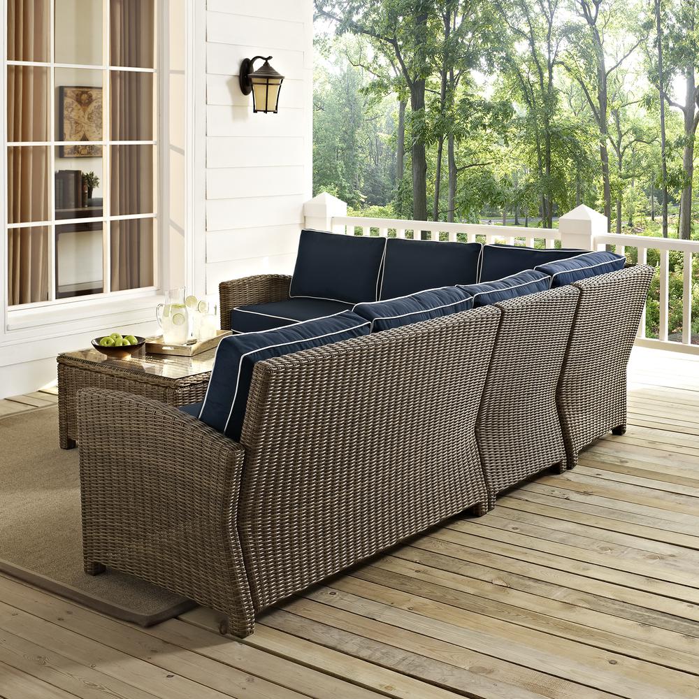 Bradenton 5Pc Wicker Outdoor Sectional Patio Furniture Set. Picture 27