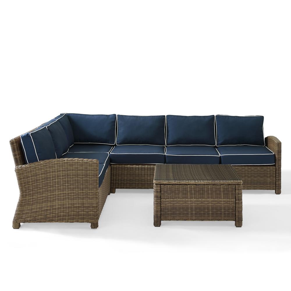 Bradenton 5Pc Wicker Outdoor Sectional Patio Furniture Set. Picture 28