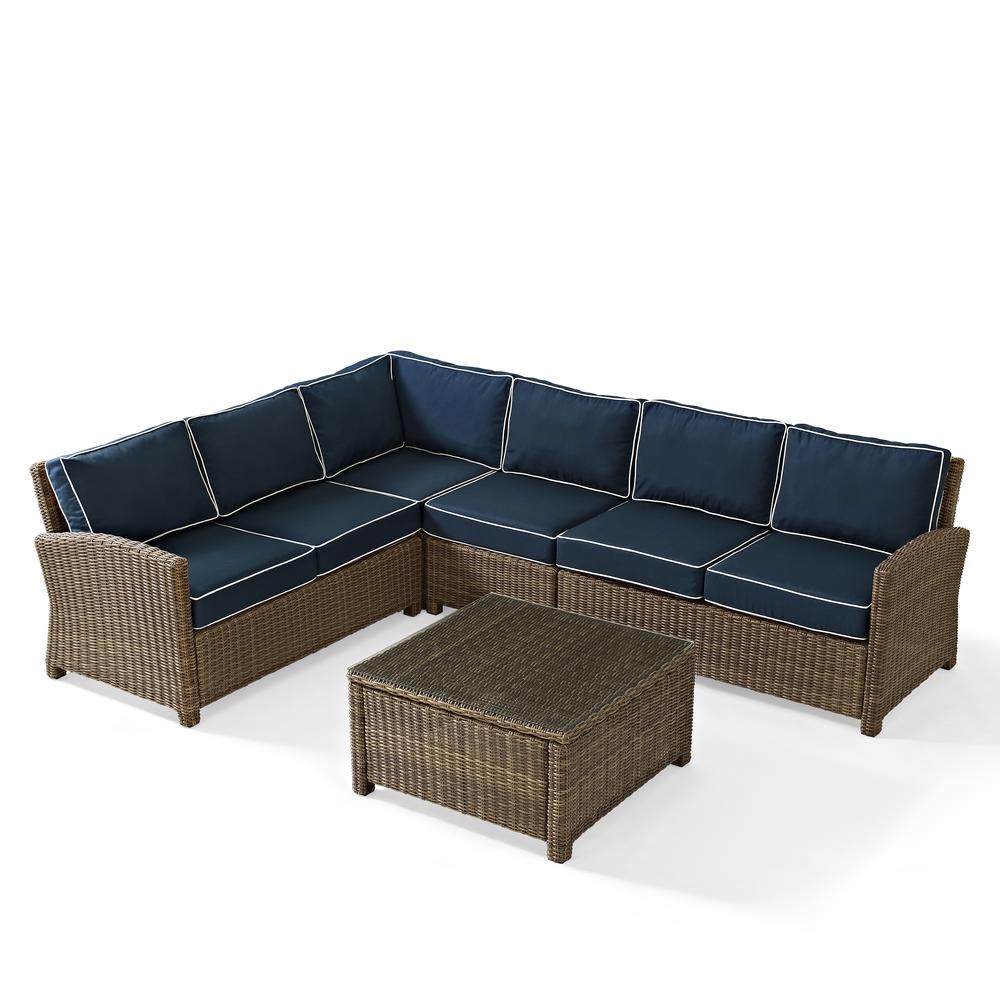 Bradenton 5Pc Wicker Outdoor Sectional Patio Furniture Set. Picture 29