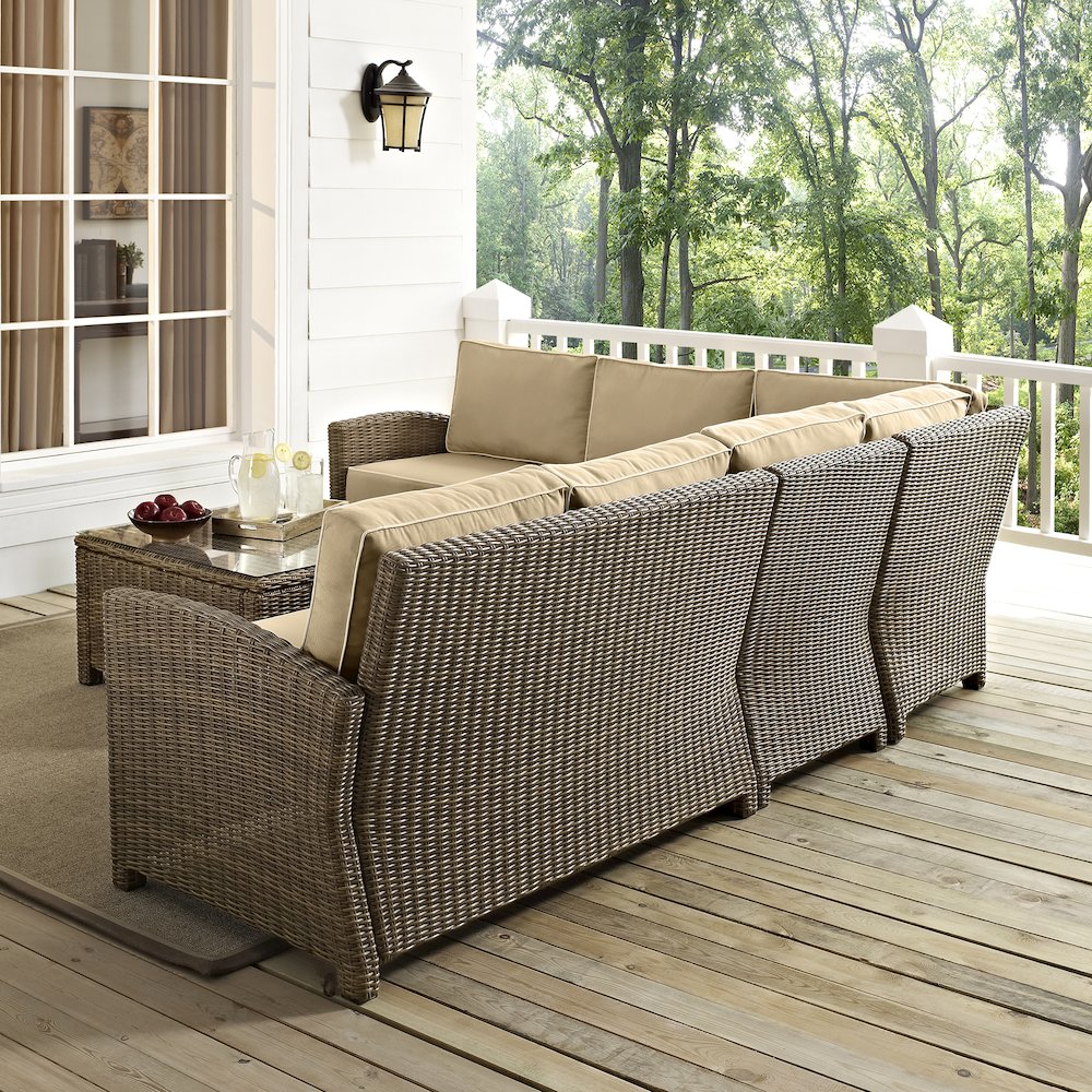 5Pc Outdoor Furniture Set,Right&Left Loveseat, Corner&Center Chair, Coffee Table. Picture 4