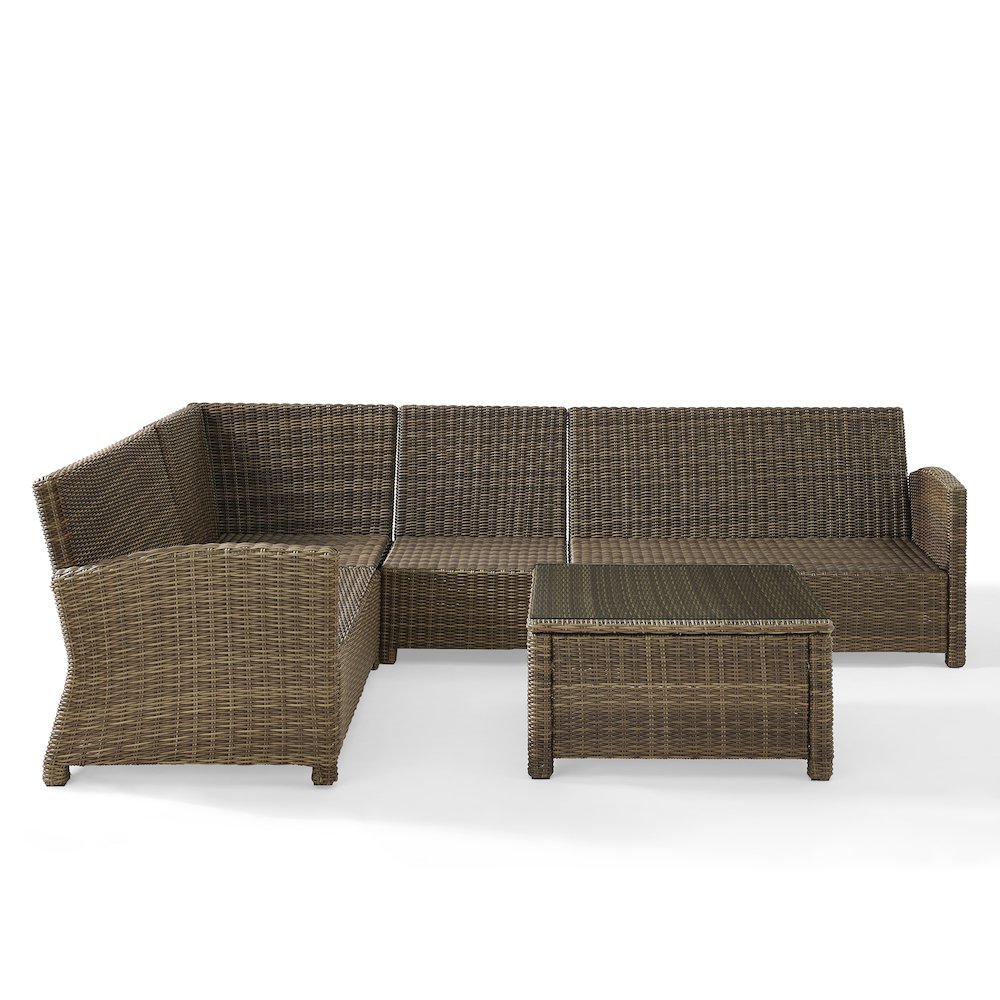 5Pc Outdoor Furniture Set,Right&Left Loveseat, Corner&Center Chair, Coffee Table. Picture 2