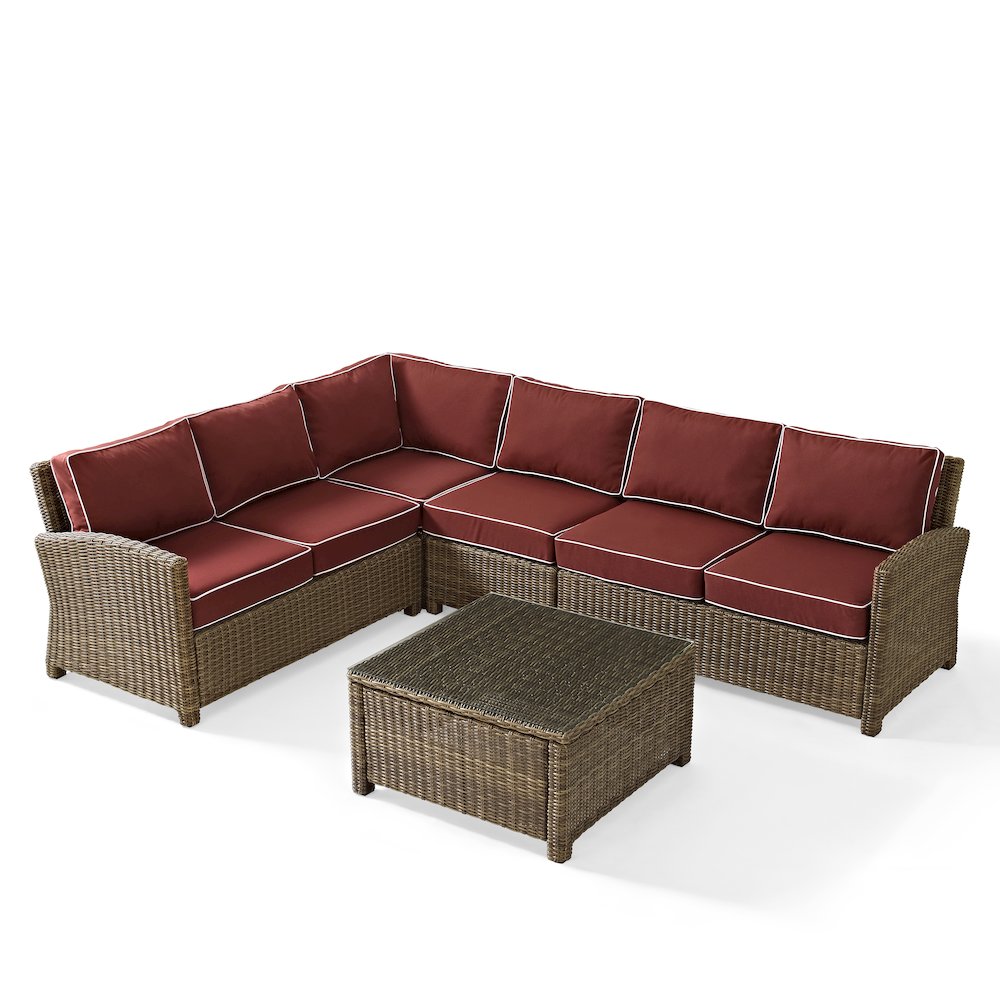 Bradenton 5Pc Wicker Outdoor Sectional Patio Furniture Set. Picture 3