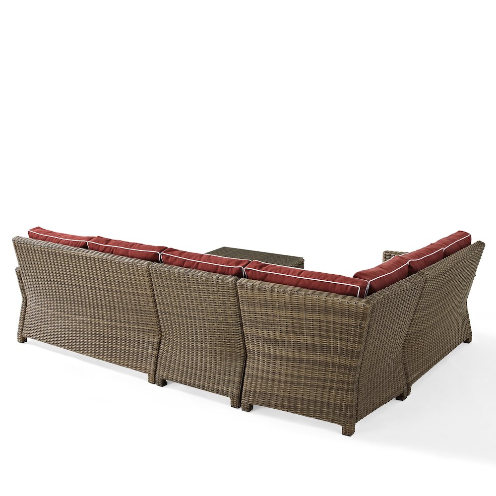 Bradenton 5Pc Wicker Outdoor Sectional Patio Furniture Set. Picture 18