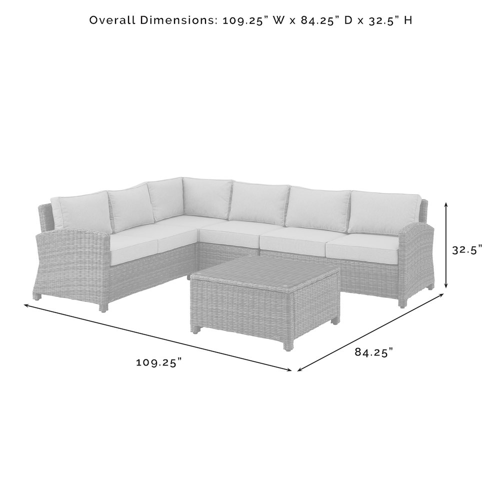 Bradenton 5Pc Wicker Outdoor Sectional Patio Furniture Set. Picture 9
