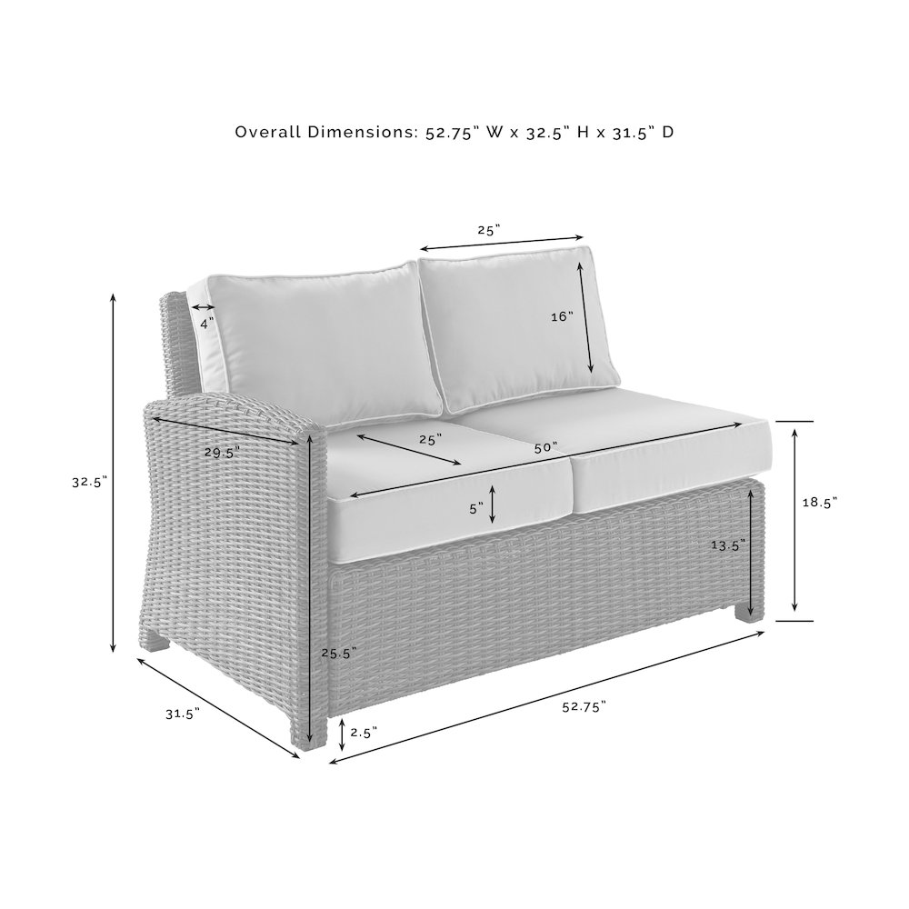 Bradenton 5Pc Wicker Outdoor Sectional Patio Furniture Set. Picture 19