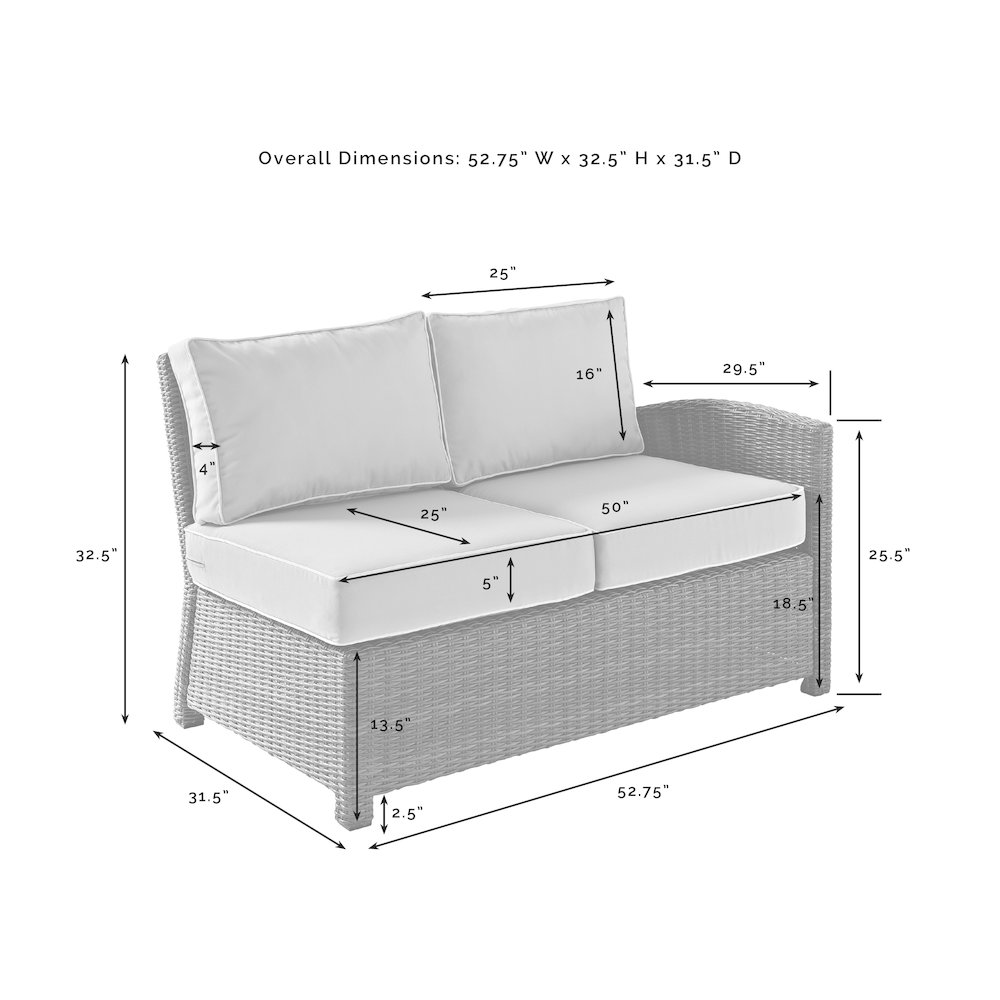 Bradenton 5Pc Wicker Outdoor Sectional Patio Furniture Set. Picture 20