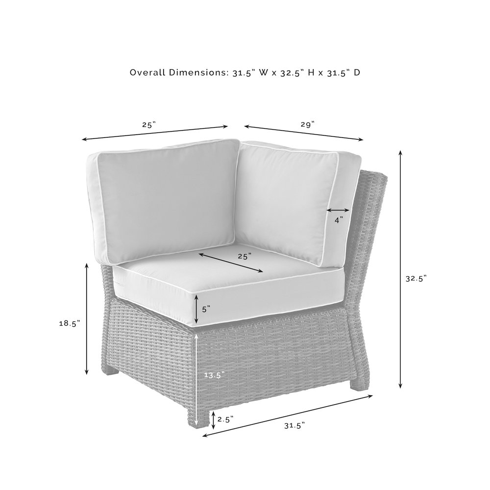 Bradenton 5Pc Wicker Outdoor Sectional Patio Furniture Set. Picture 10
