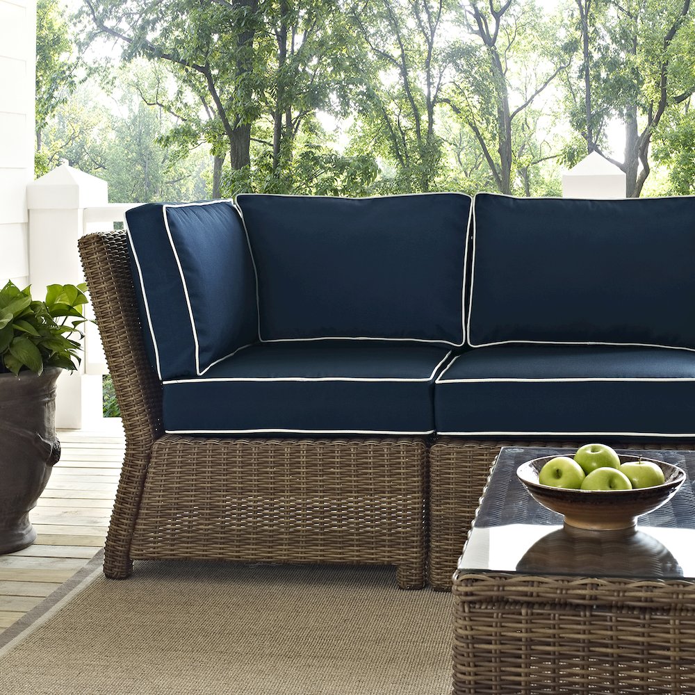 5Pc Outdoor Furniture Set,Right&Left Loveseat, Corner&Arm Chair, Coffee Table. Picture 13