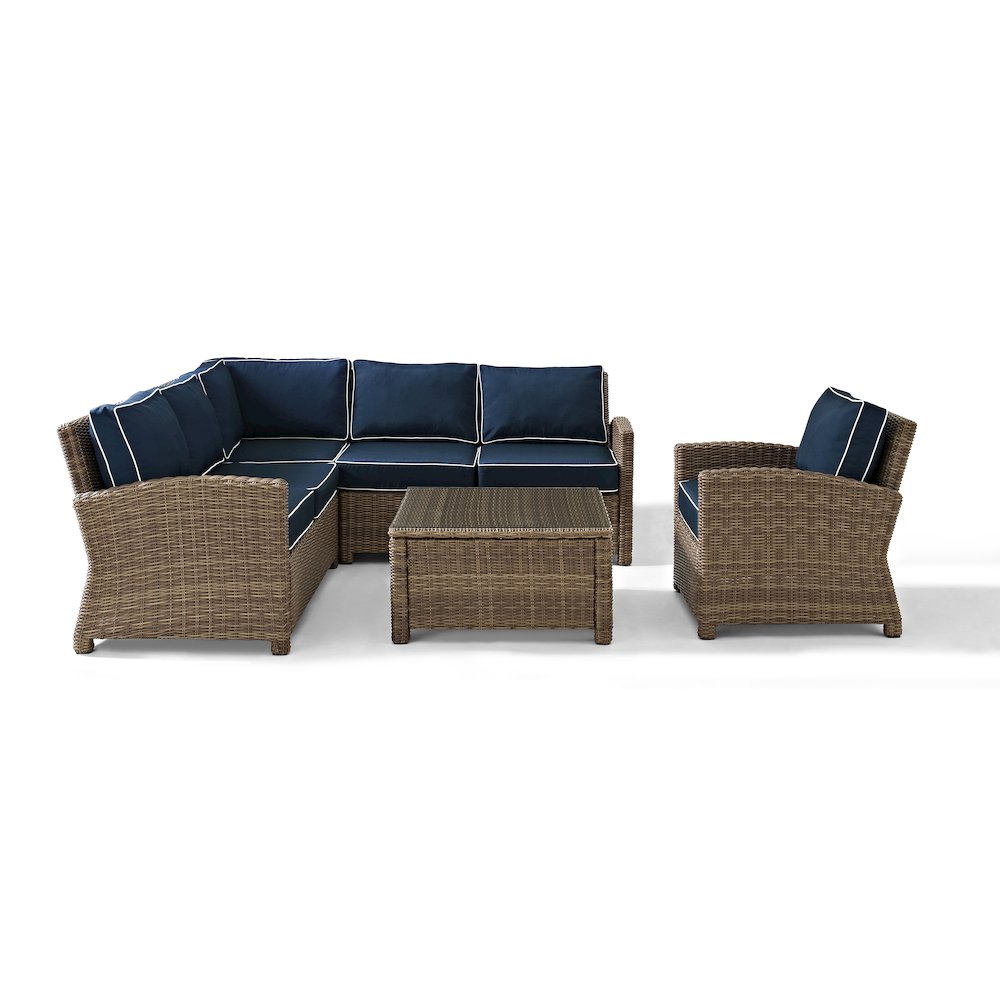 5Pc Outdoor Furniture Set,Right&Left Loveseat, Corner&Arm Chair, Coffee Table. Picture 2