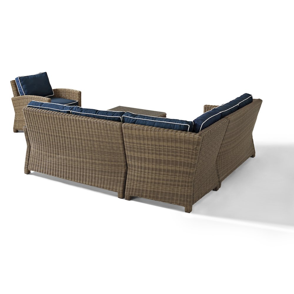 5Pc Outdoor Furniture Set,Right&Left Loveseat, Corner&Arm Chair, Coffee Table. Picture 4