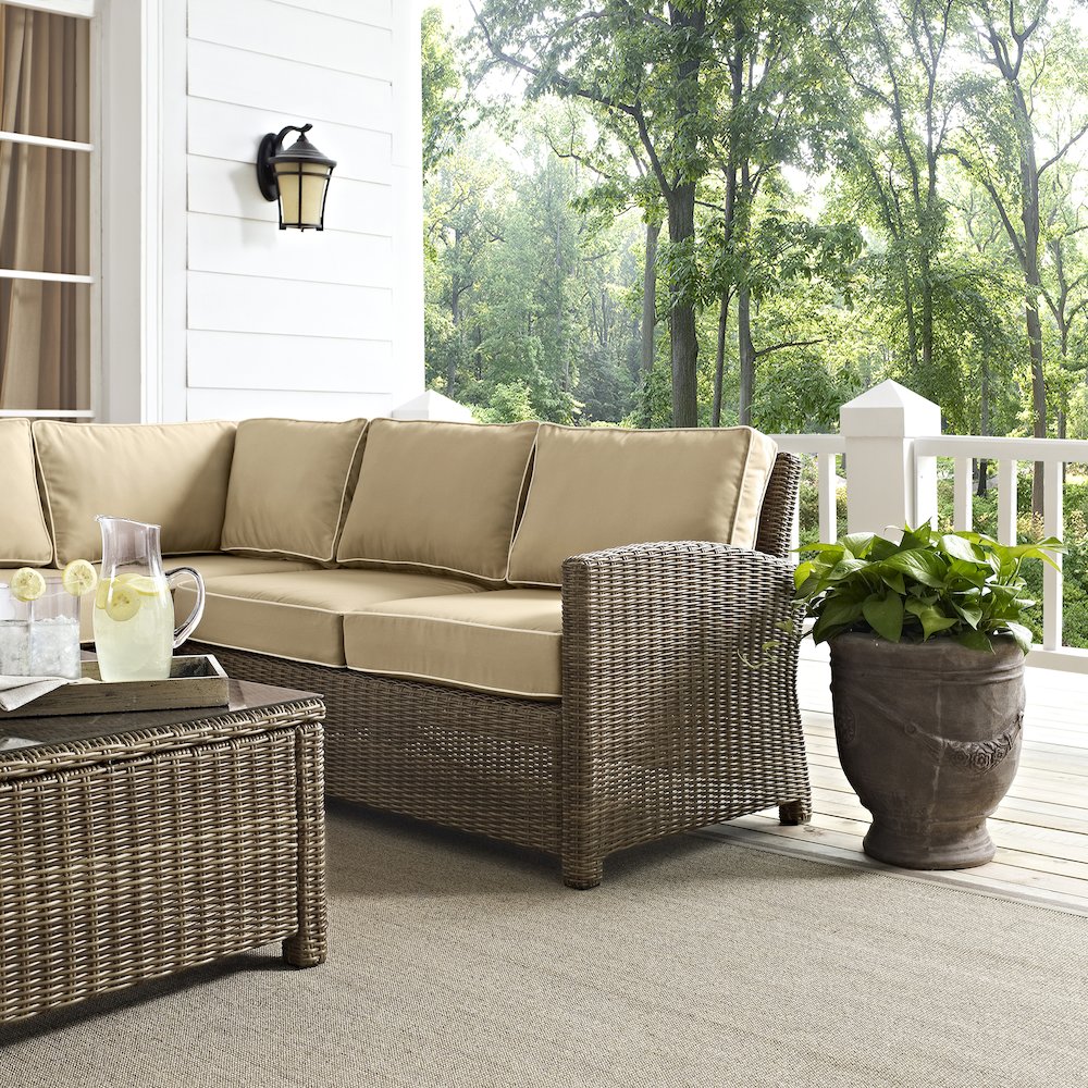 5Pc Outdoor Furniture Set, Right&Left Loveseat, Corner&Arm Chair, Coffee Table. Picture 17